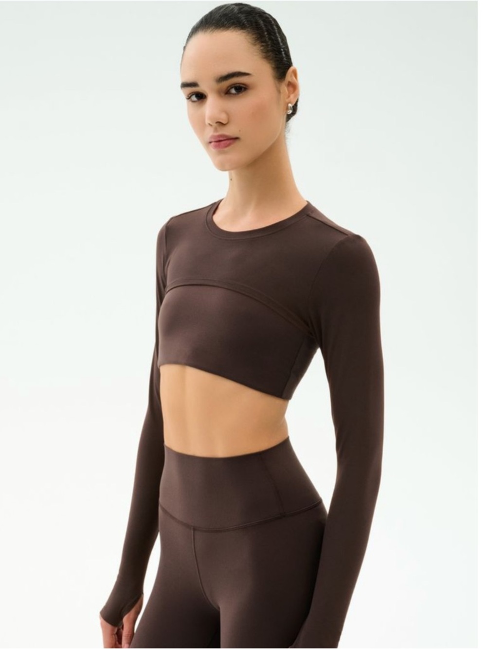 Splits 59 Airweight Women’s Workout Shrug & Leggings in Brown